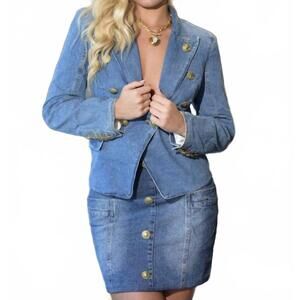 NEW BELLE D'AMOUR jolie denim suit in blue
